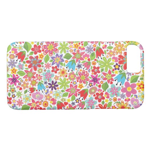 Fleurs lumineuses Motif iPhone 7 Coque (Dos (Horizontal))
