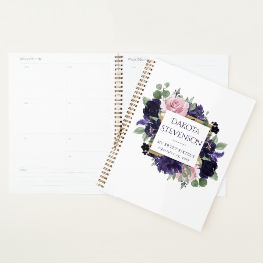 Fleurs luxuriantes | Floral rose violet et rose pe (Devant avec enveloppe)