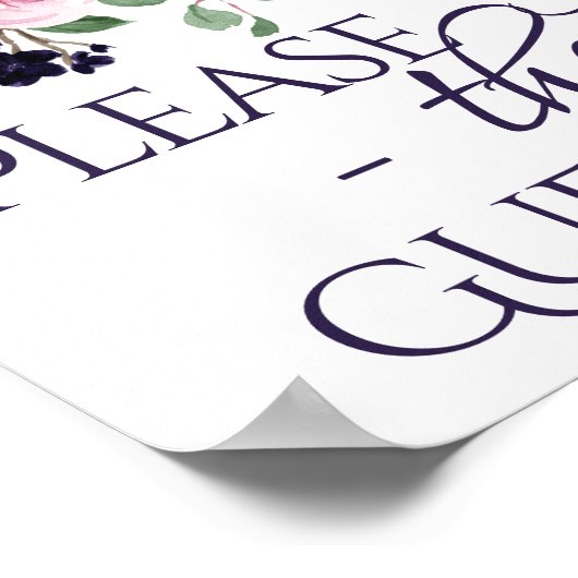 Fleurs luxuriantes | Panneau du livre d'or Purple (Coin)