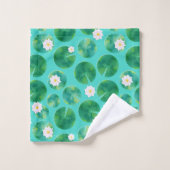 Fleurs Lys d'Eau Blanche & Motif Lily Pad (Gant de toilette)