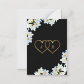 Fleurs Lys noir blanc Faire-part de mariage modern (Dos)