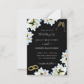 Fleurs Lys noir blanc Faire-part de mariage modern (Devant)