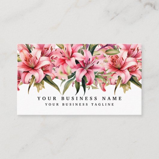 Fleurs Lys roses Cartes de visite (Devant)