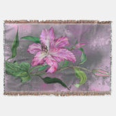 Fleurs Lys Violets Rose Jeter Couverture (Devant)