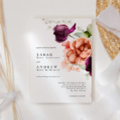 Fleurs Magenta Faire-part de mariage minimal moder