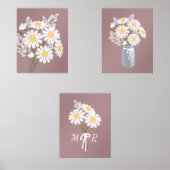 Fleurs marguerites blanches Monogramme Rosy Ensemb (Recto)