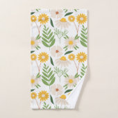 Fleurs marguerites et verdure jaune (Serviette à main)