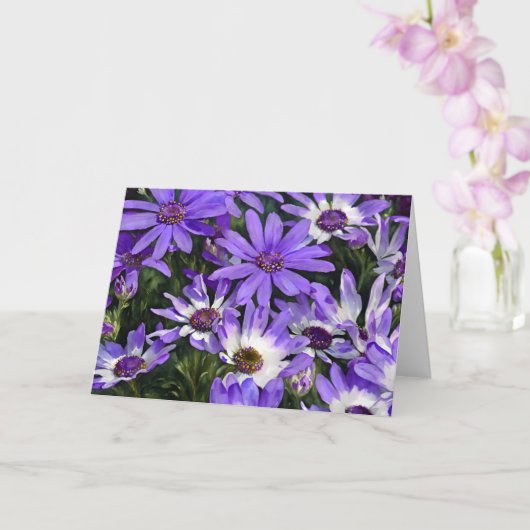 Fleurs marguerites violettes Carte d'art (Orchidée)