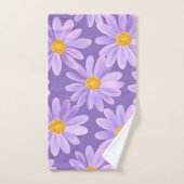 Fleurs marguerites violettes peintes à la main (Serviette à main)