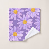 Fleurs marguerites violettes peintes à la main (Gant de toilette)