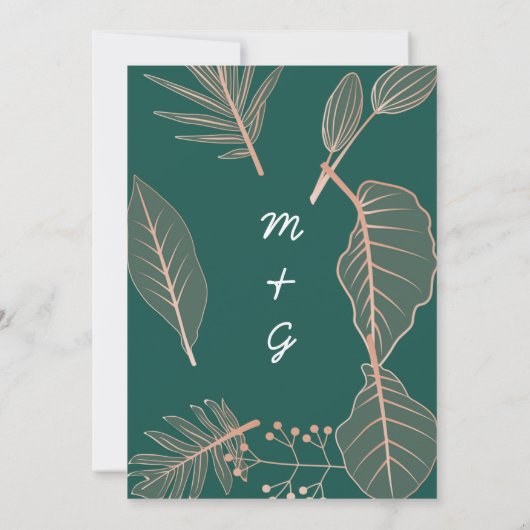 Fleurs Mariage Invitations Art (Dos)