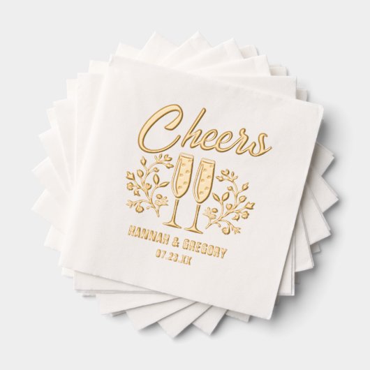 Fleurs mariages de Champagne Cheers Nom personnali (Insitu (empilé))