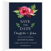 fleurs marine et argent mariage d'aquarelle (Intérieur (Droit))