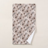 Fleurs marron beige motif sur le tigre arrière - p (Serviette à main)