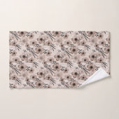 Fleurs marron beige motif sur le tigre arrière - p (Serviette à main)