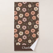 Fleurs marron personnalisées (Serviette de bain)