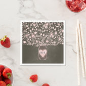 fleurs mason pot rose mariage serviettes en papier (En situation)