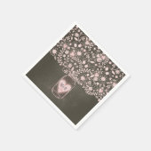 fleurs mason pot rose mariage serviettes en papier (Coin)