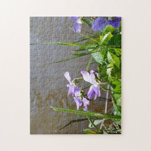 Fleurs mauve eau rivière étang jigsaw puzzle (Vertical)