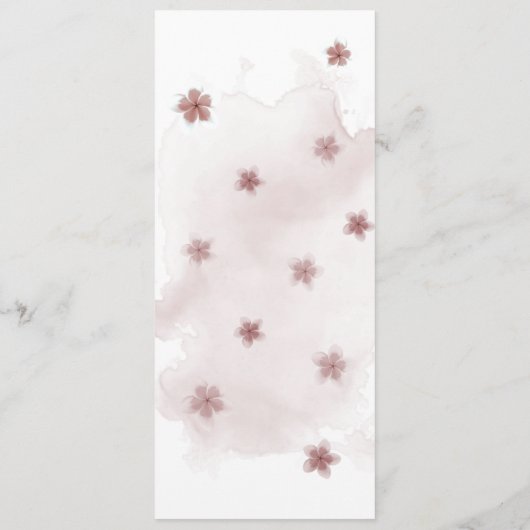 fleurs mauves roses verdure menu mariage (Dos)