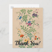 Fleurs + "Merci !" Carte postale (Devant / Derrière)