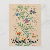 Fleurs + "Merci !" Carte postale (Devant)
