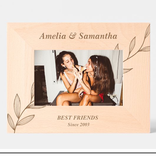 Fleurs mignonnes Amis Cadre personnalisé en bois