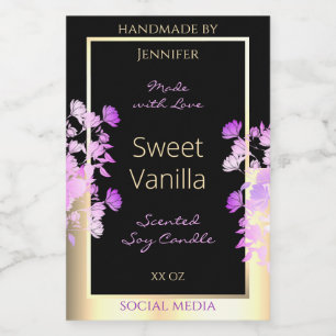 Fleurs mignonnes Emballage de produits Étiquettes