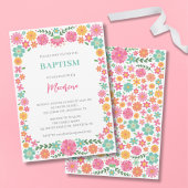 Fleurs mignonnes fille Baptême Invitation