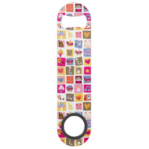 fleurs mignonnes, oiseaux, motif de carrés de