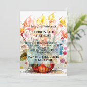 Fleurs mignonnes Potées Invitations de fête d'anni (Debout devant)