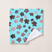 Fleurs minimales modernes avec texture (Gant de toilette)