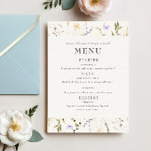 Fleurs minimalistes Elégant Mariage Menu Invitatio