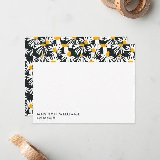 Fleurs minimes Carte moderne design (Devant/Arrière en situation)