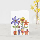 Fleurs mises en pot - carte de note (Fleur jaune)