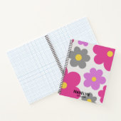 Fleurs mites Script personnalisé Carnet spiral (Intérieur)
