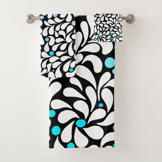 Fleurs modernes audacieuses avec bleu turquoise om (En situation)