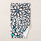 Fleurs modernes audacieuses avec bleu turquoise om (Serviette à main)