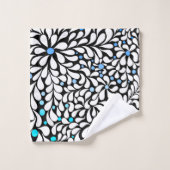 Fleurs modernes audacieuses avec bleu turquoise om (Gant de toilette)