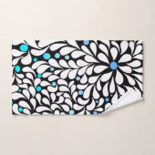 Fleurs modernes audacieuses avec bleu turquoise om (Serviette à main)