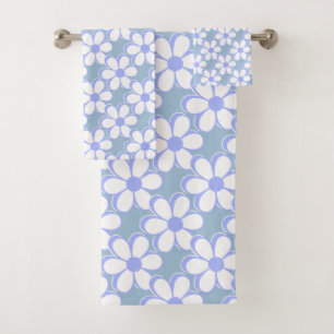 Fleurs modernes bleu clair et blanc