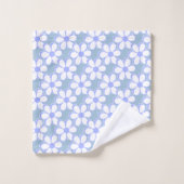 Fleurs modernes bleu clair et blanc (Gant de toilette)