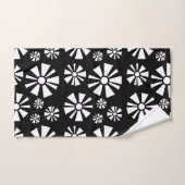 Fleurs modernes du milieu du siècle Blanc noir (Serviette à main)