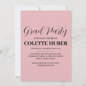 fleurs modernes invitation de graduation rose (Dos)