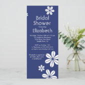 Fleurs Modes Douche nuptiale Invitation Marine Ble (Debout devant)