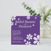Fleurs Modes Douche nuptiale Invitation Violet (Debout devant)