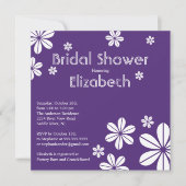 Fleurs Modes Douche nuptiale Invitation Violet (Devant)