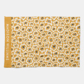 Fleurs monogrammes Élégant Élégant Serviette de cu (Horizontal)