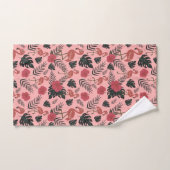 Fleurs motifs et feuilles flamands roses (Serviette à main)