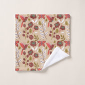 Fleurs motifs florales sans soudure, oiseaux, papi (Gant de toilette)